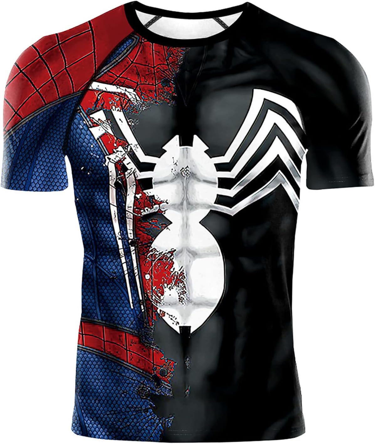 Men's Compression Shirt, Soft Short Sleeve 3D Print Fitness Sports Shirt Gym T-Shirt