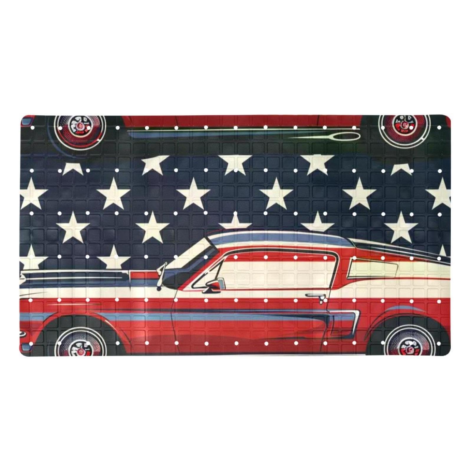 Tapete de baño de PVC con diseño de coche de carreras alfombra antideslizante extralarga