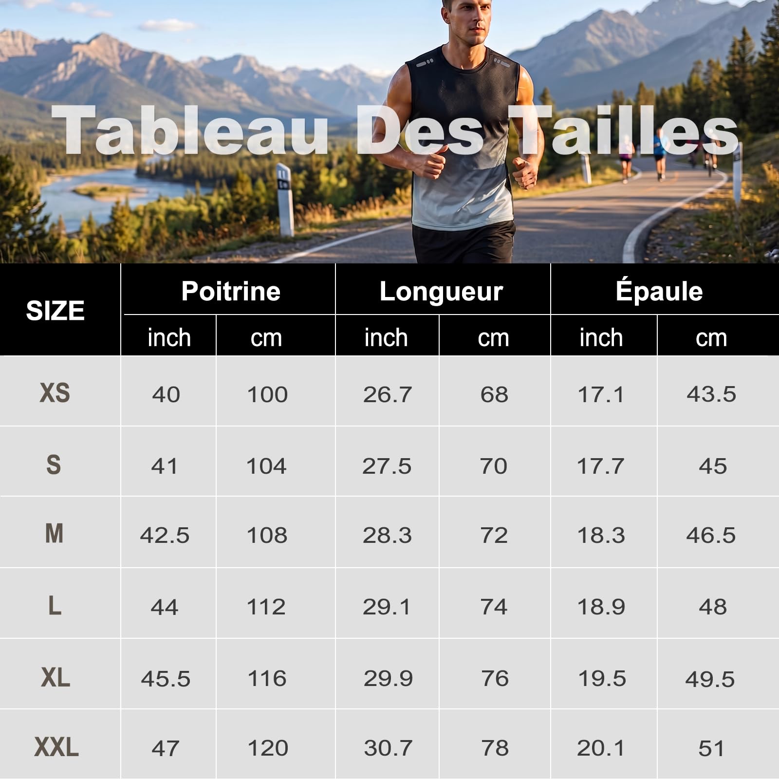 Débardeur Homme sans Manches Hommes Haut T-Shirt de Sport Respirante Extensible à Séchage Rapide Gym Maillot avec Bande Réfléchissante Gilet de Course pour Fitness Musculation Running