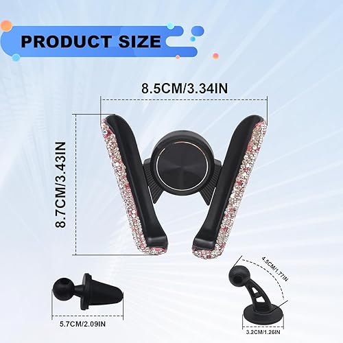 Miniatura 9 de BSAMZO Mini soporte de teléfono automático para ventilación de aire, soporte universal de teléfono universal de 360 grados ajustable para todo el