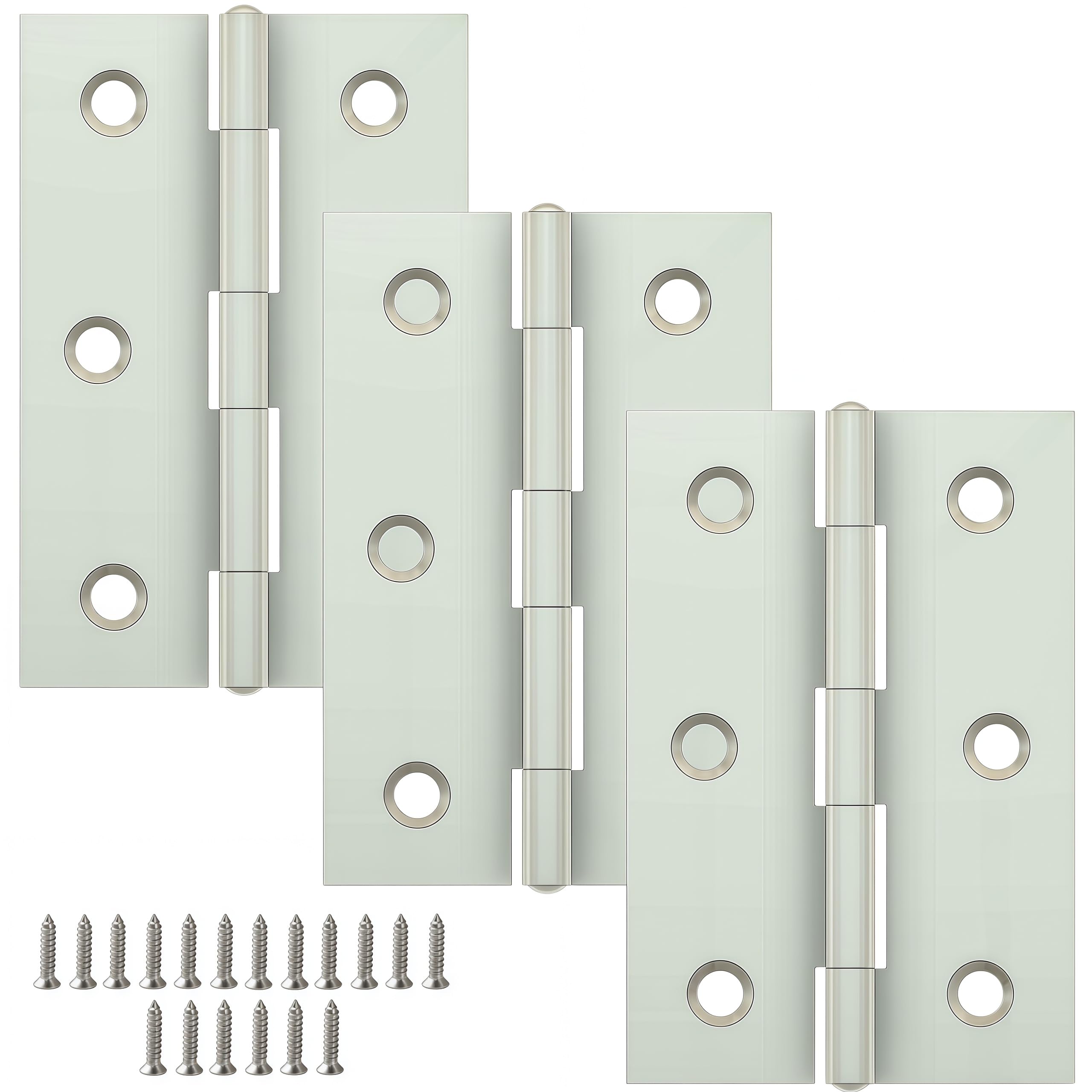 Vbnexyr Regular Hinge 3 Pack Stainless Steel Folding Hinges Cabinet Hinges Door And Window Hardware Accessories With Screws 75 * 50 * 0.8Mm