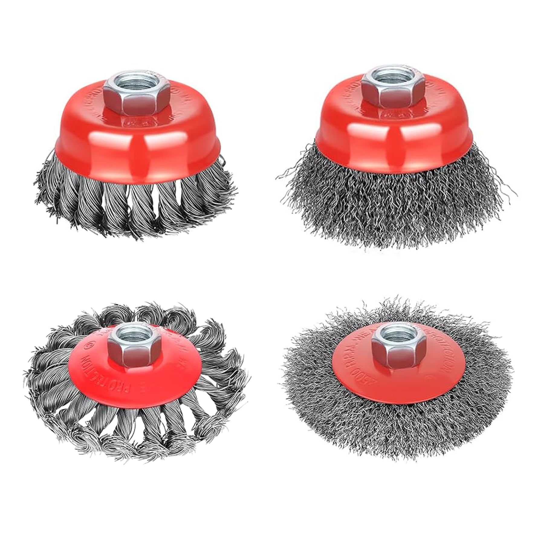 Angle Grinder Wire Wheel Brush Set - Rust Removal -1