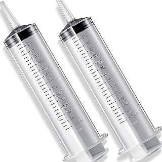 2 Pack 150ml Large Syringes Big Syringes, Large Garden Syringe for Scientific Labs, Measuring, Watering, Refilling (150 ML)