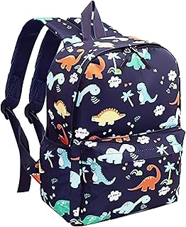 Xumann Dinosaur Backpack for Boys, Canvas Toddler Boy Backpack, Baby Rucksack for Nursery for 3-6 Year Old