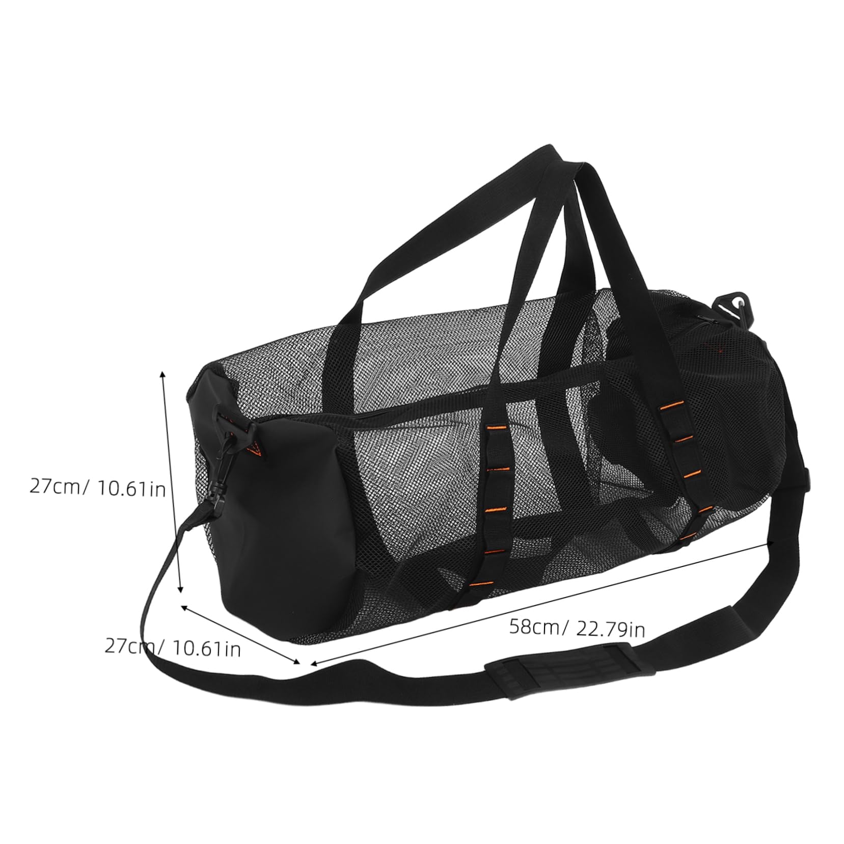 Gogogmee Cylinder Mesh Beach Bag: Design for Swimming Equipment Snorkeling Gear and Travel Essentials Quick-dry Portable for and Travel