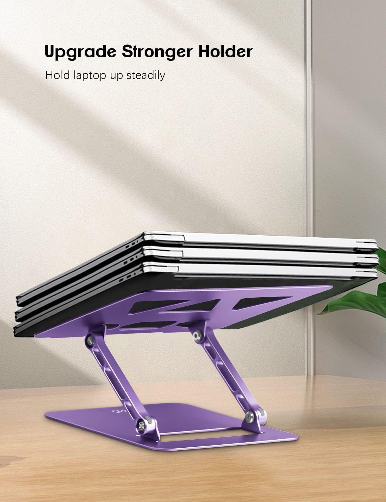 Aoviho Soporte ajustable para computadora portátil, soporte y elevador para laptop, soporte plegable de aluminio para computadora portátil para MacBook Air Pro HP Lenovo Dell Samsung Chromebook,