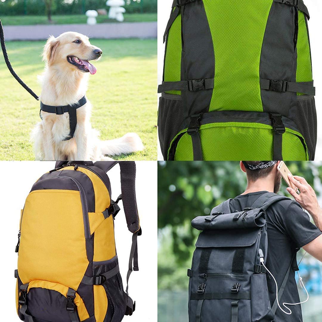HUAZIZ Correa de Polipropileno, Cincha, Cinturones, Correa de cincha Nylon 15/25 mm x 10 m, para Bricolaje, flejes de Mochilas, arneses y Collares de Perro - Negro