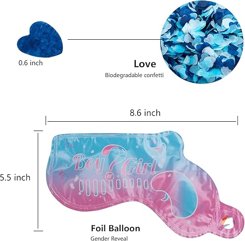 Miniatura 3 de Pistola de felicitación con globos de confeti para revelación de género, para él o ella (juego de 5) suministros de fiesta para bebé niño o niña (5