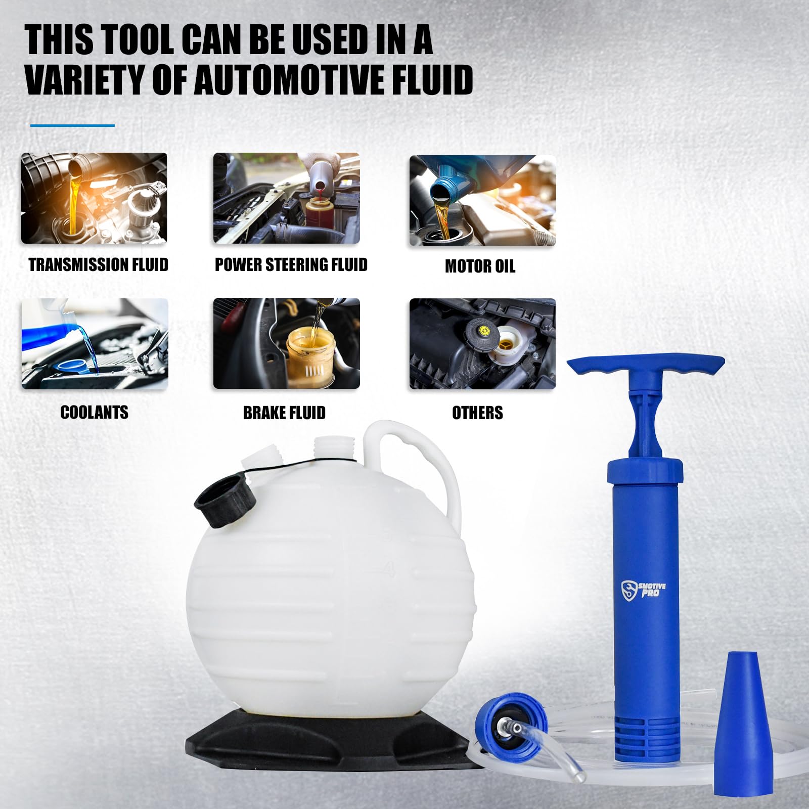 SMOTIVEPRO Bomba de extracción de aceite de 6 L, bomba de extracción manual con base mejorada y mangueras de extensión en tres tamaños, cortacésped, quitanieves