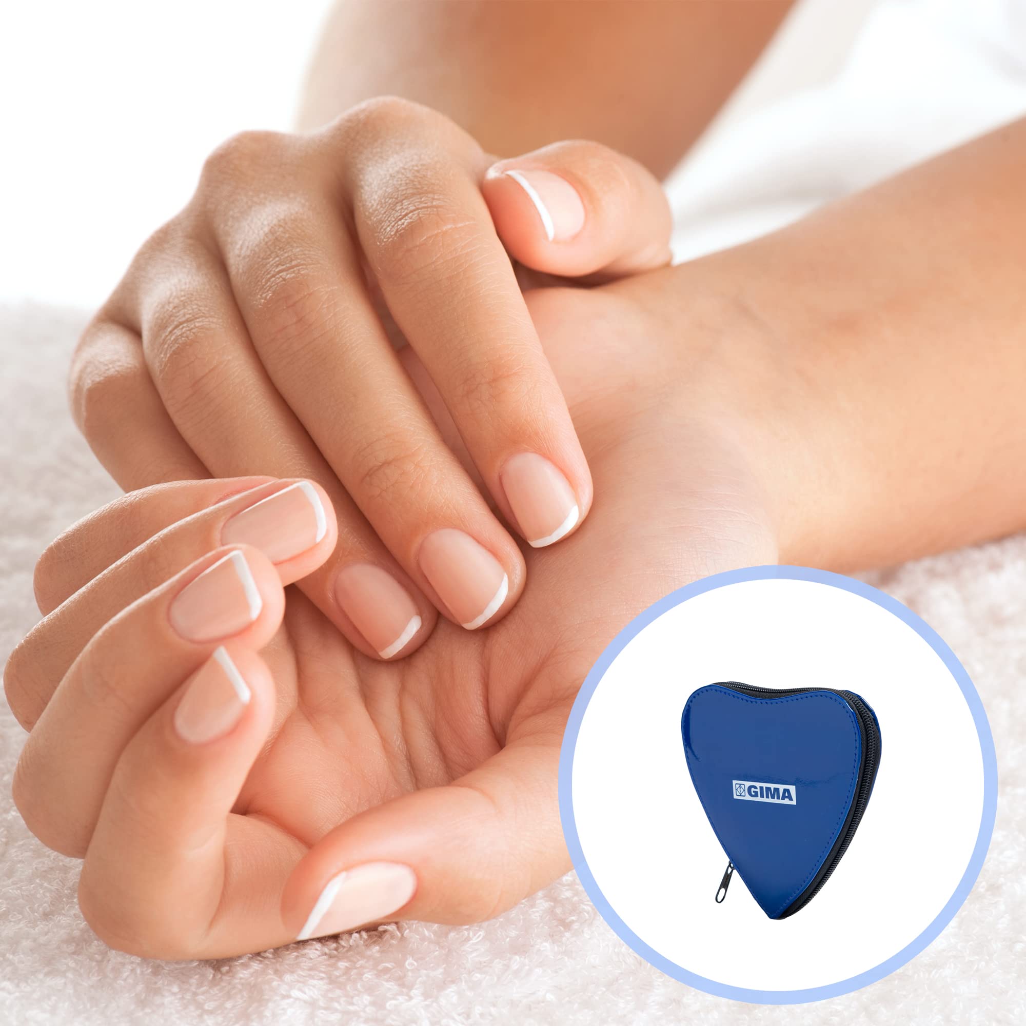Gima - zestaw podiatry, z 6 narzędziami i praktycznym etui do trzymania ich w kształcie serca, niebieski, 39800