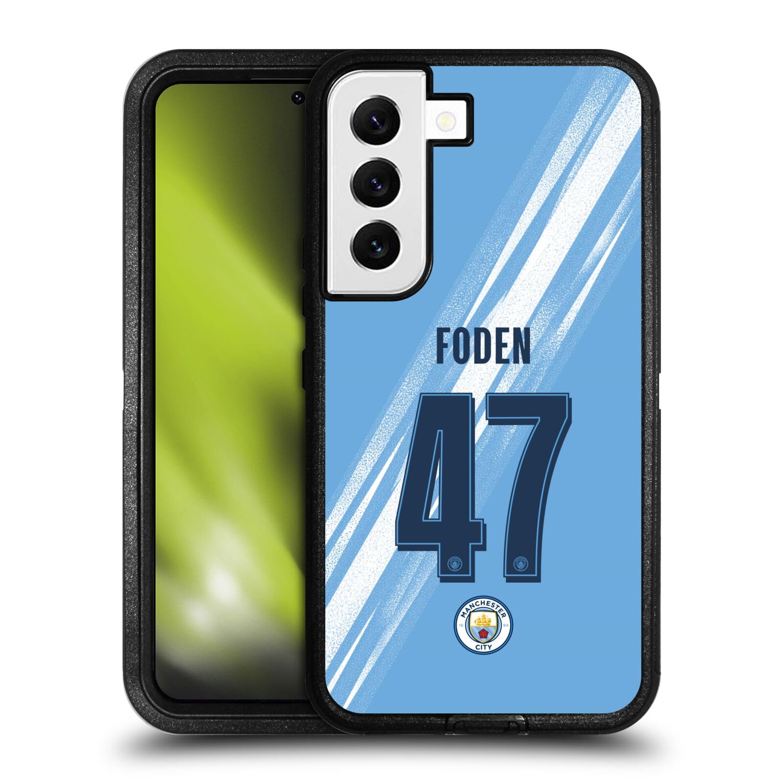 Head Case Designs Officially Licensed Manchester City Man City FC Phil Foden 2025/26 Players Home Kit Ultra-Armoured Shockproof Case [Military Grade Protection] Compatible With Samsung Galaxy S22 5G