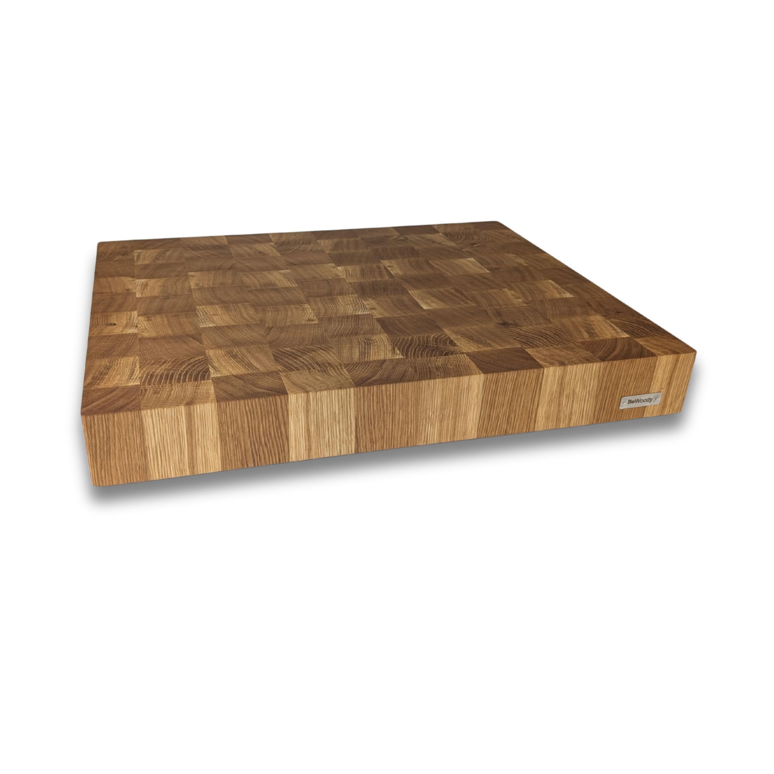XXL Premium Stirnholzbrett Eiche 50x40x6 cm – Massives Schneidebrett & Hackblock aus Holz – Extra dick, Handgefertigt, Messerschonend – Profi Küchenbrett