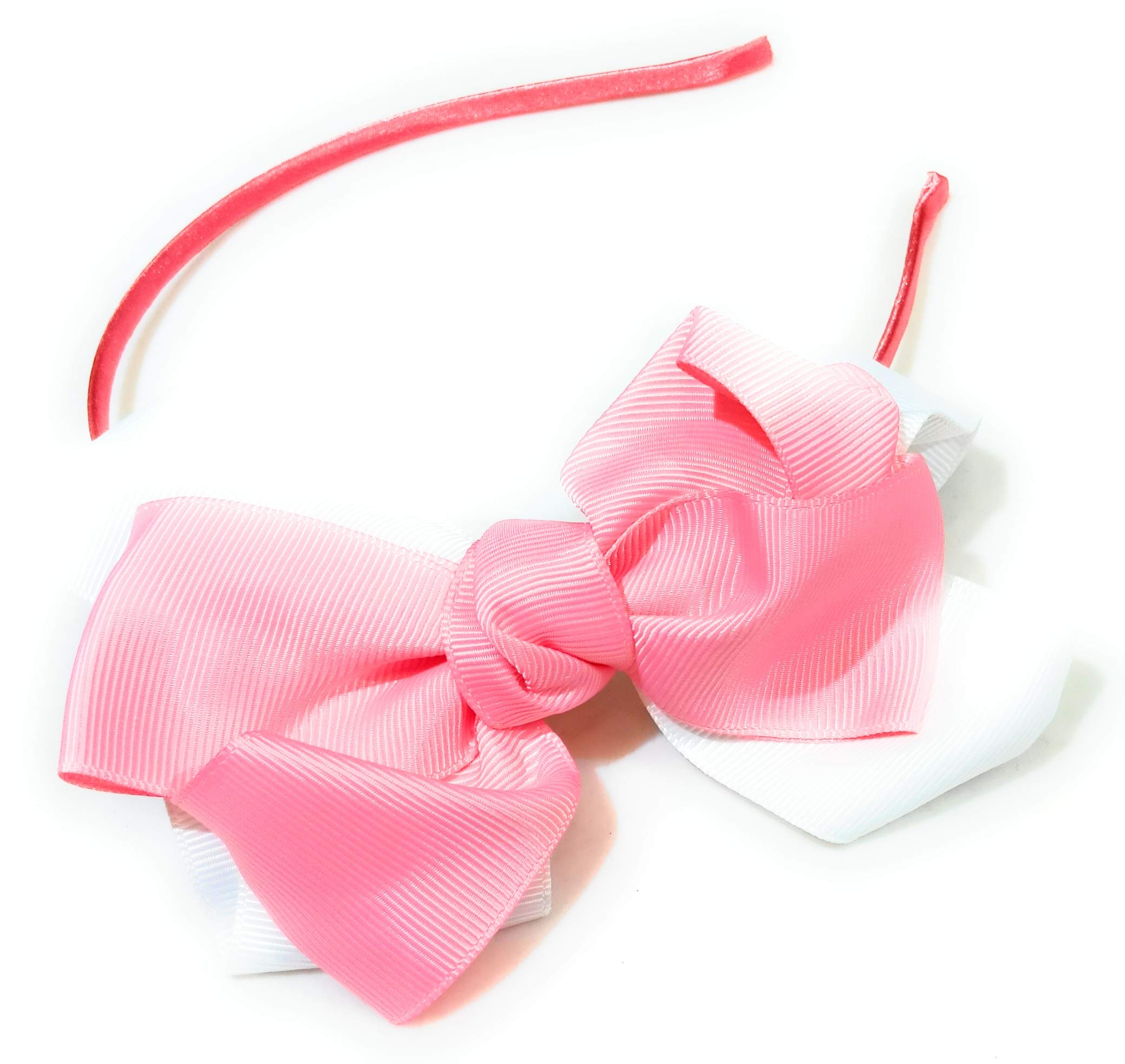 Girl's JOJO SIWA White Bow Fabric Hair Band (pink)