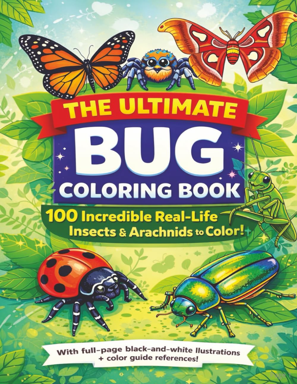 The Ultimate Bug Coloring Book: 100 Incredible Real-Life Incects & Arachnids to Color! | Kids Coloring Book | Fun Easy Pages to Learn About Bugs
