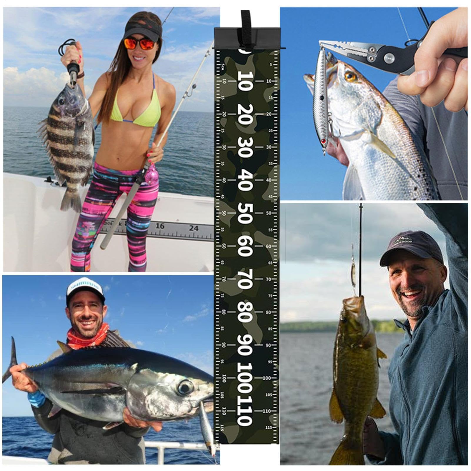Fish Mat, Fillet Board, Waterproof Cutting with Measurement Scale Design, Multifunctional Cleaning Pad for Outdoor Fishing Enthusiast Boat Kitchen Camp Gear, 47.24 Inches