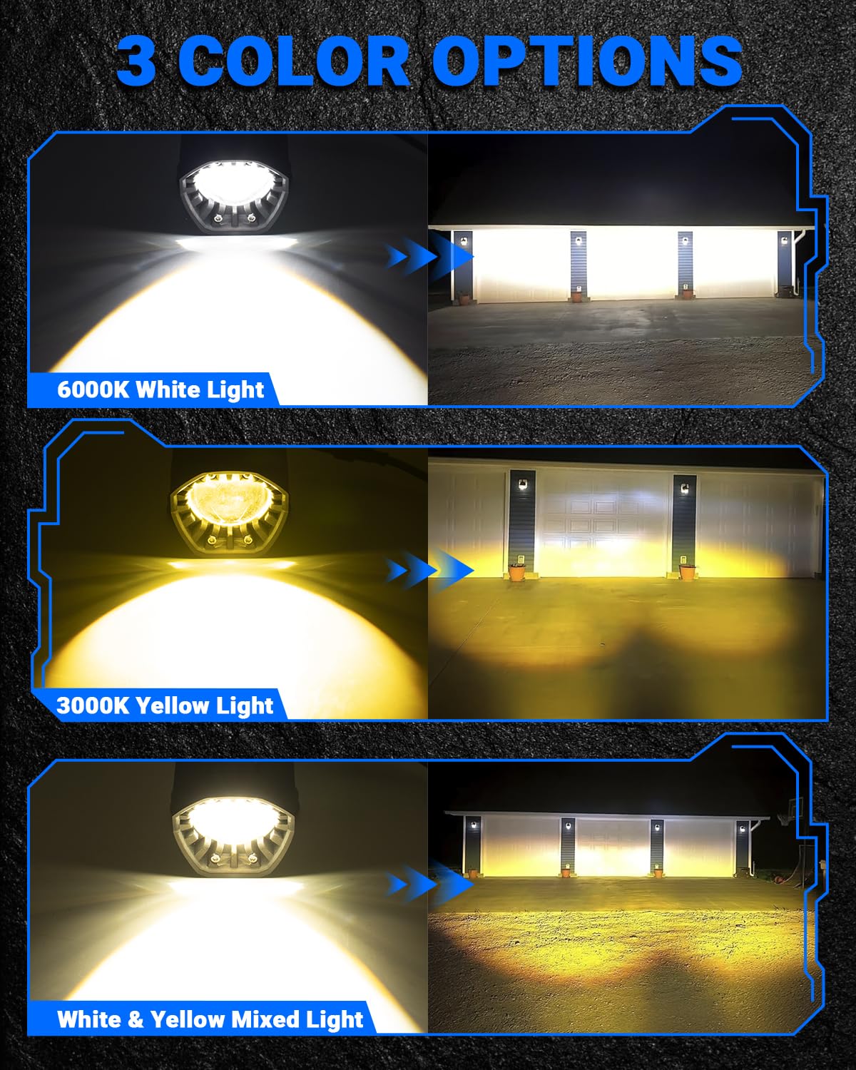 SUPAREE Reflektor motocyklowy LED 12 V światła pomocnicze uniwersalne