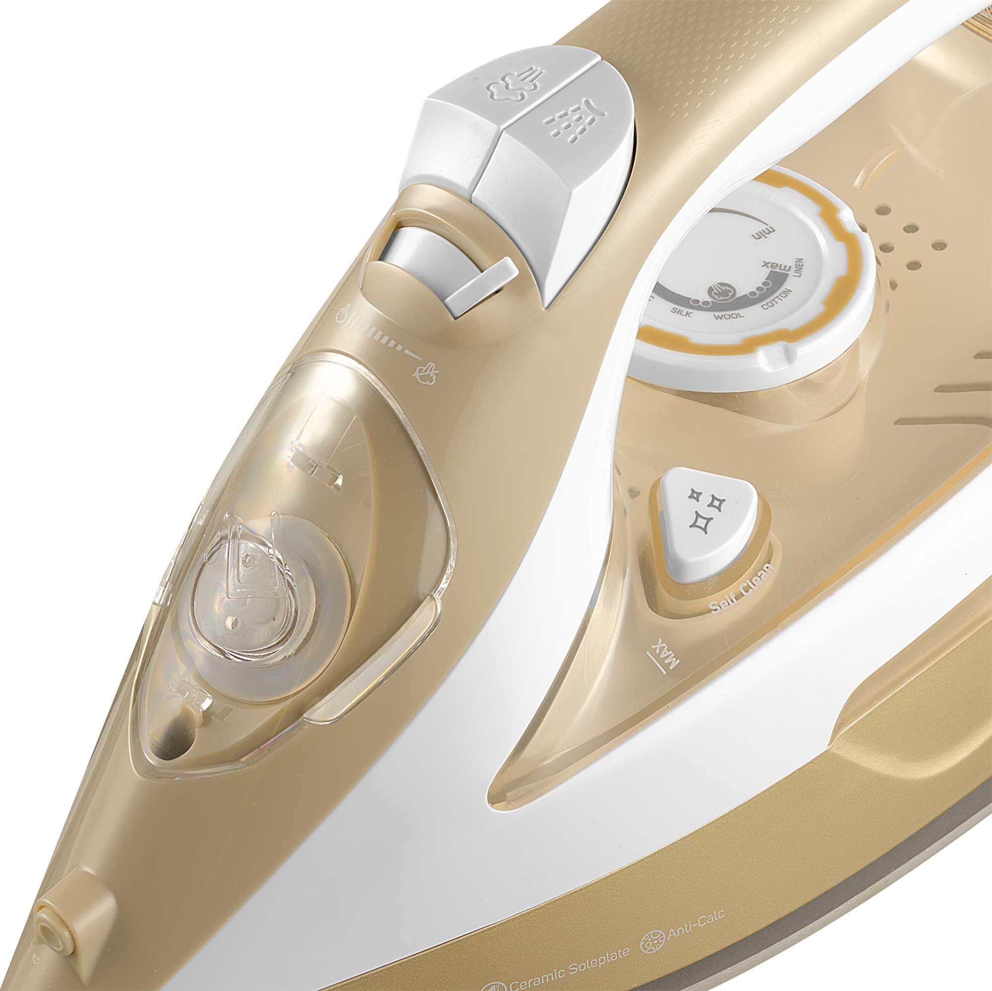 Sencor ferro da stiro a vapore con piastra in ceramica, 2600w, colpo vapore 160 g/min, anticalcare, stiratura verticale, serbatoio 470 ml, tecnologia anti-goccia, cavo 1,9 m
