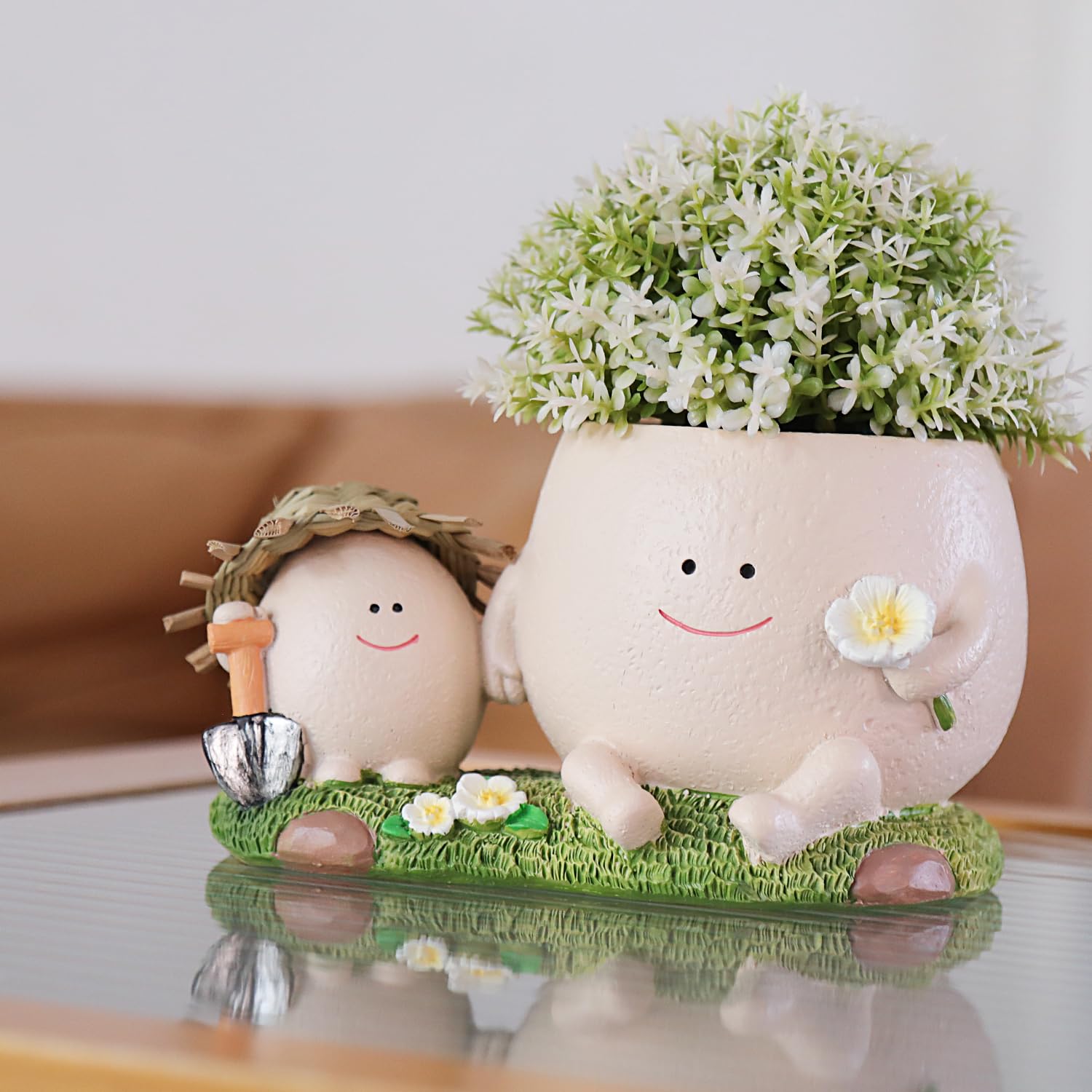 Amazon.co.jp: NINIPAPA かわいいスマイルフェイスプランターポット