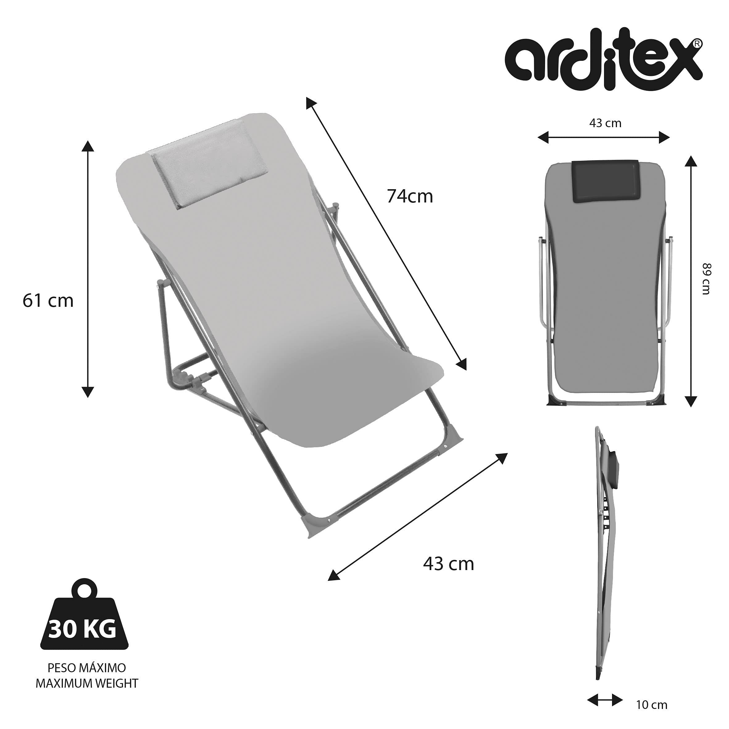 ARDITEX WD16132 Tumbona Plegable de 43x66x61cm de Disney-Frozen