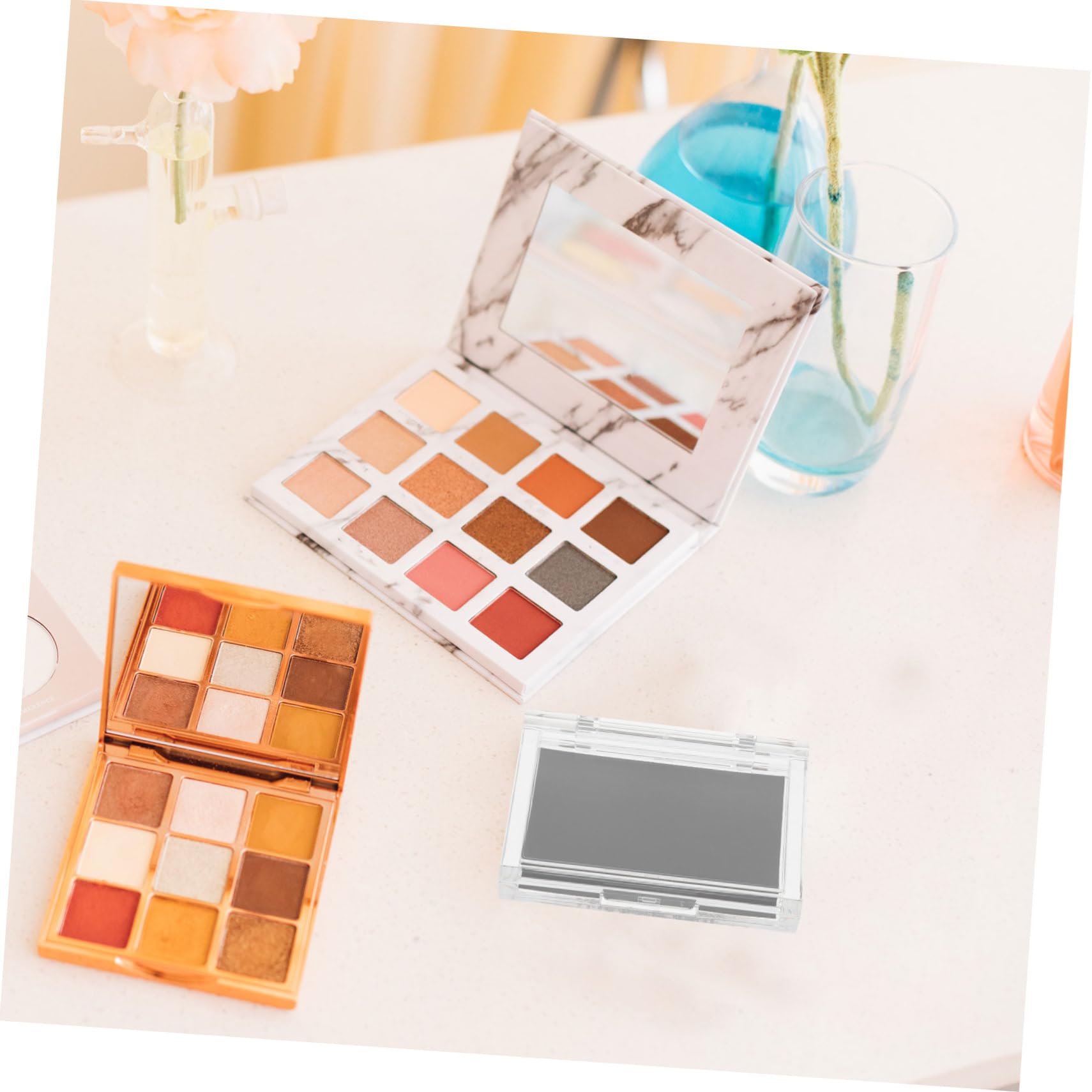 Baluue 5pezzi Contenitore Cosmetico Magnetico Vuoto Per Ombretti Organizer Portatile Per Trucco Di Palette Per Viaggio Pratico Box Per Blush e Illuminante Per Creazioni Fai Da Te