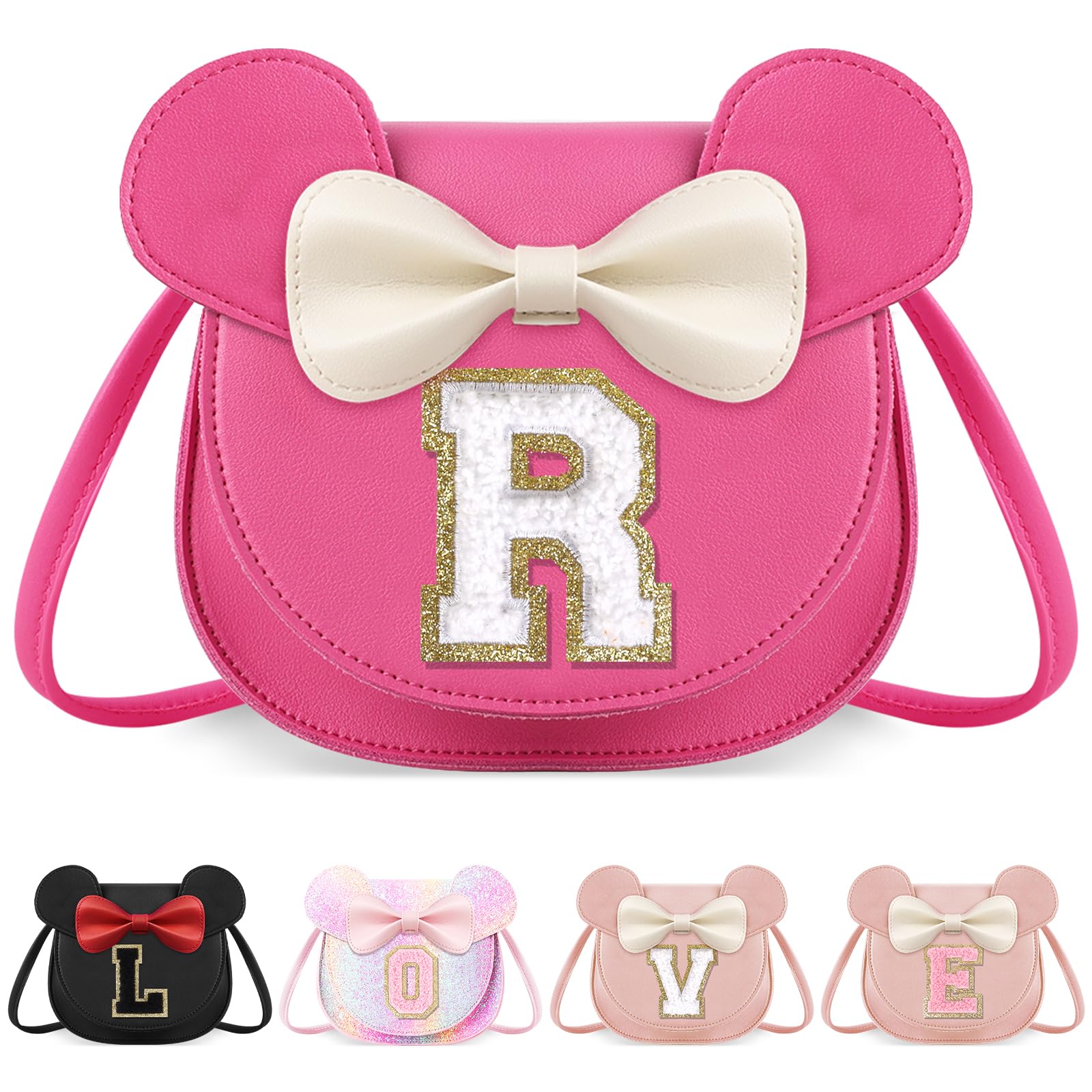 Little Girl Toddler Purse - Cute Mouse Ear Bow Crossbody Bag for 2-8 Year Olds - Birthday Gift
