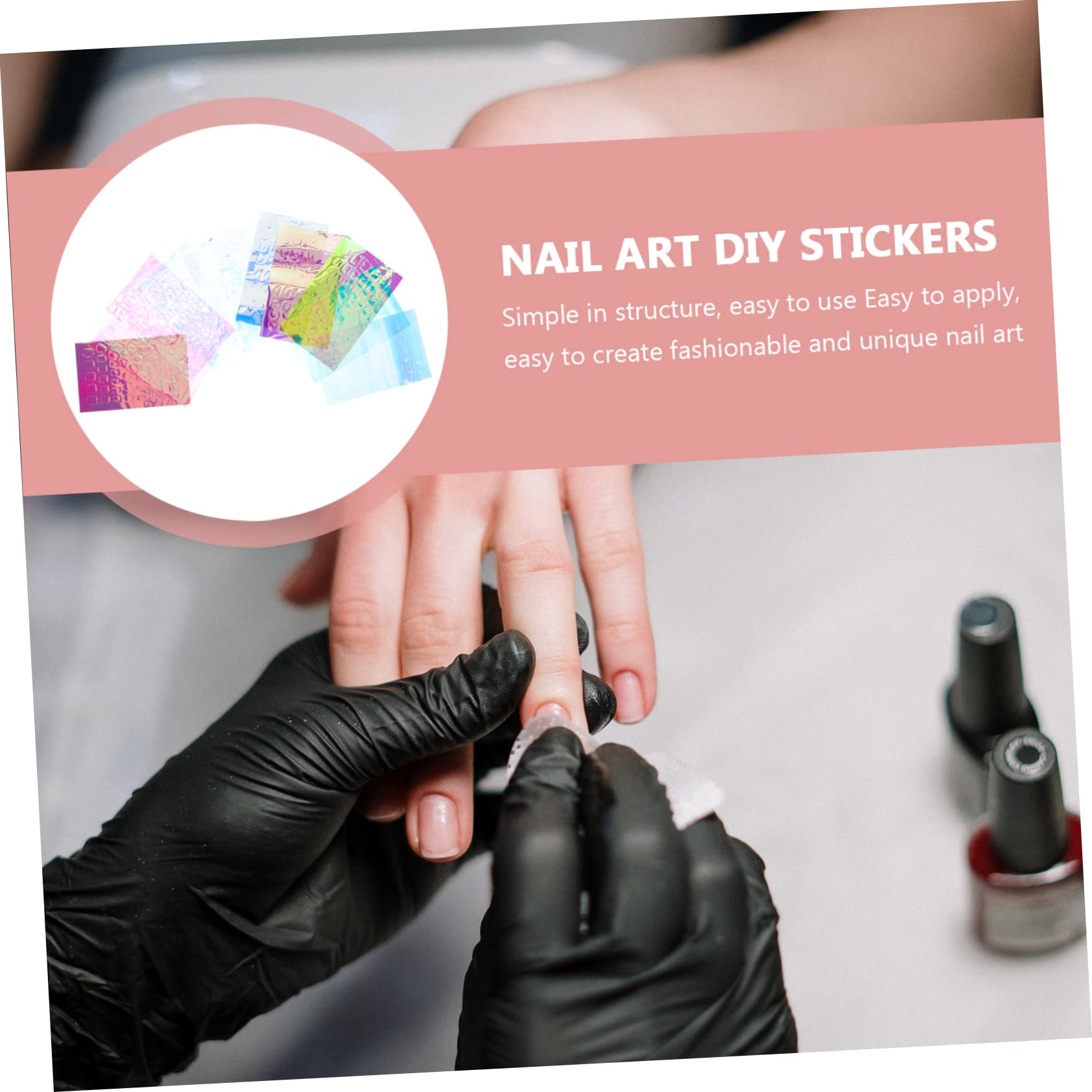 Healeved 55fogli Adesivi Per Unghie Trasparente Di Nail Art Manicure Effetto Iridescente Per Decorazioni Feste e Occasioni Speciali