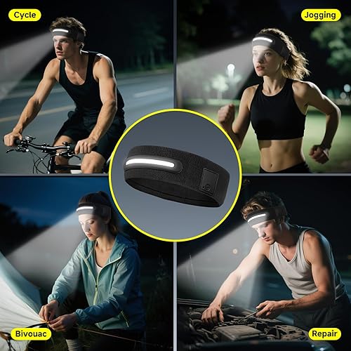 Miniatura 8 de Linterna frontal recargable de 230 de haz ancho, súper brillante para adultos, hasta 10 horas de iluminación con una sola carga, accesorios de