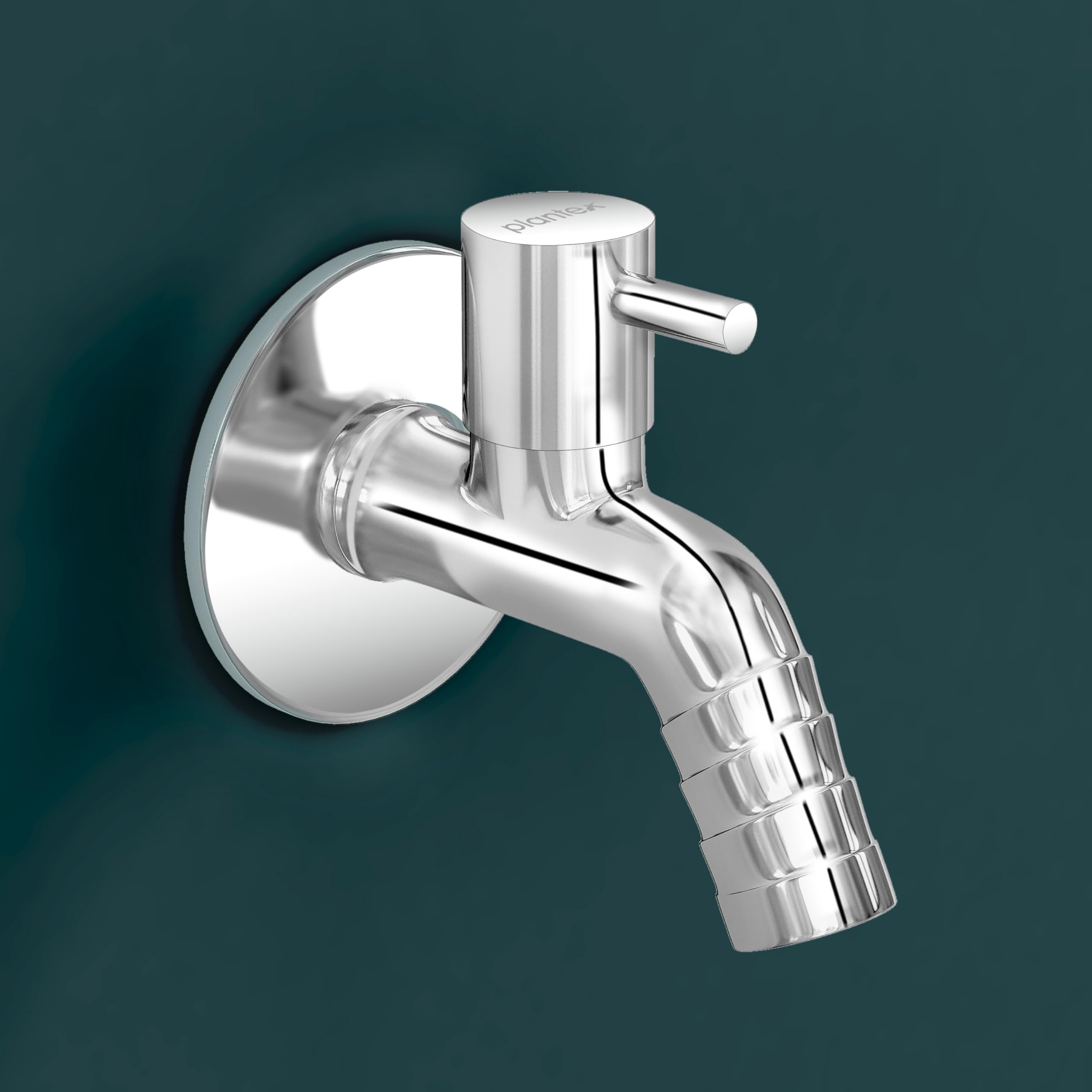 Plantex Washing Machine Tap with Wall Flange and Teflon Tape/3/4in Nozzle Bib Cock Garden Tap-(1259-Mirror Chrome)-image-35