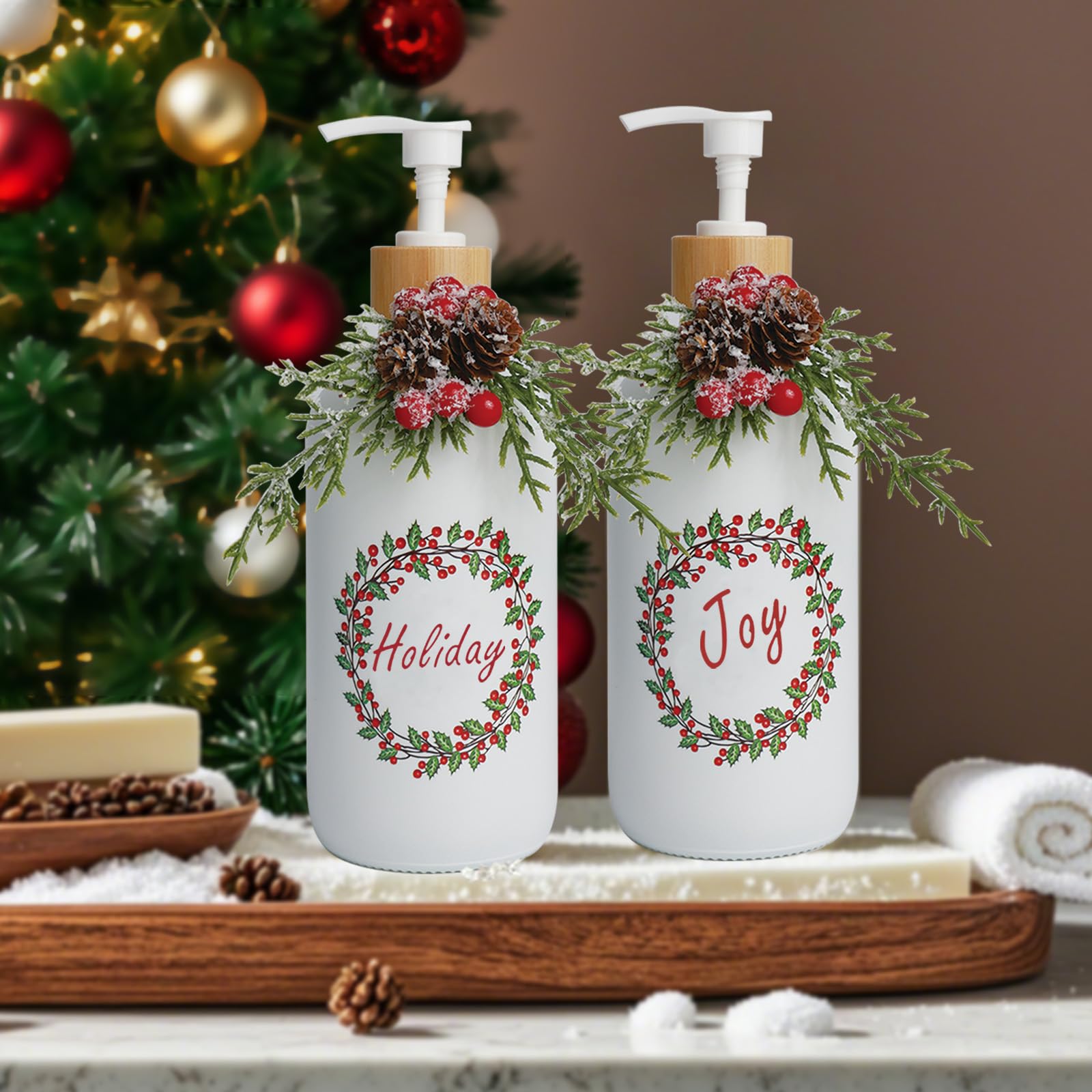 Dispensador de jabón de Navidad (paquete de 2)