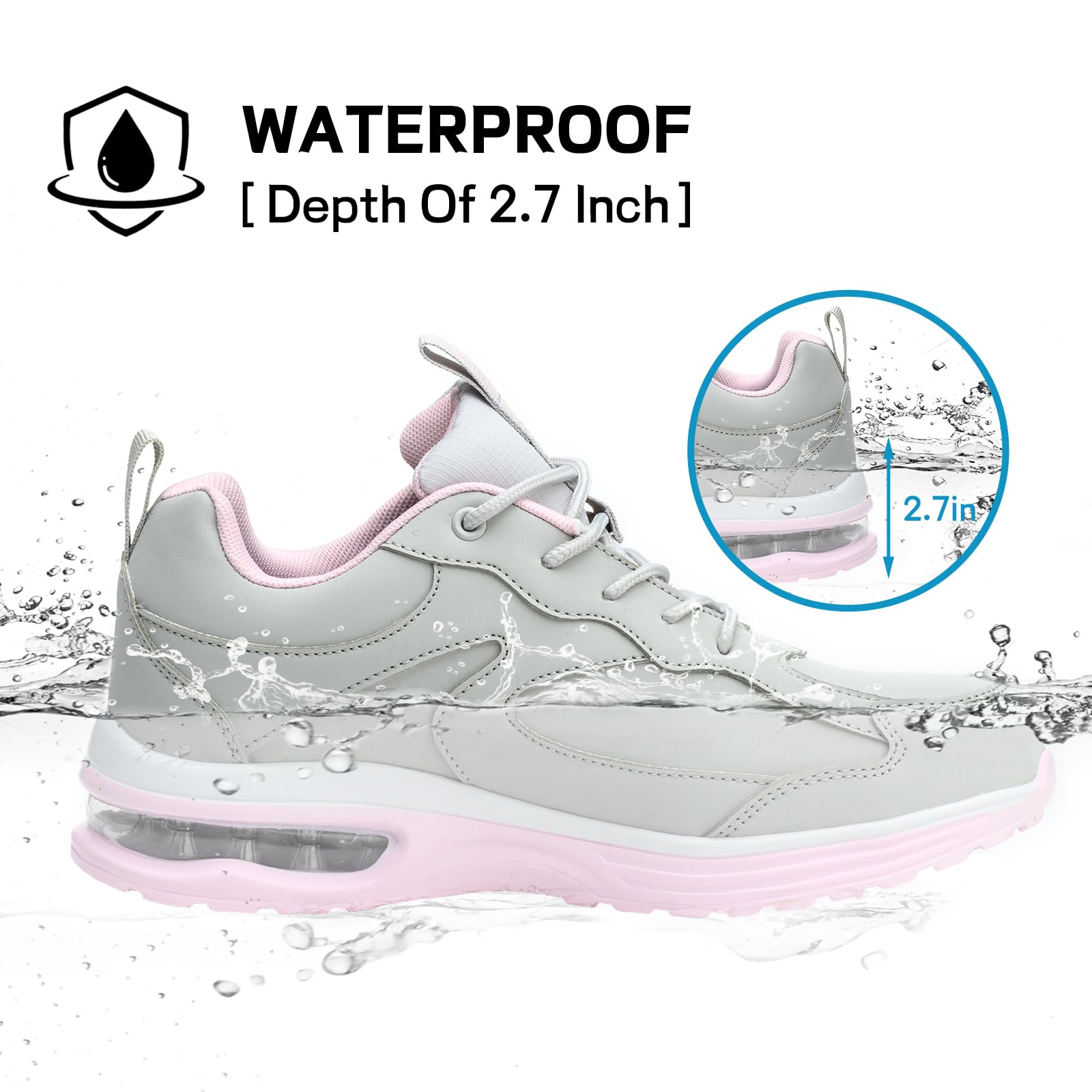 Stasslang Women's Pink 40 Steel Toe Work Safety Shoes, Waterproof, Slip-Resistant, Puncture-Proof, Lightweight, Comfortable, Fashionable, Industrial Shoes