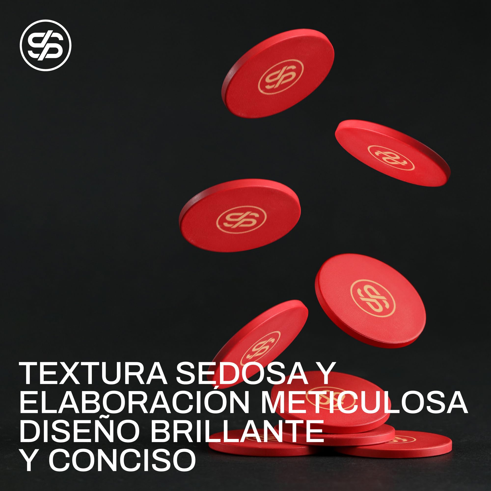 SLOWPLAY Set póker cerámica Godel, fichas 10 g/39 mm, Texas Hold’em | 500 piezas numeradas; maletín PC premium con efecto espejo; fichas compuesto cerámico; estilo minimalista