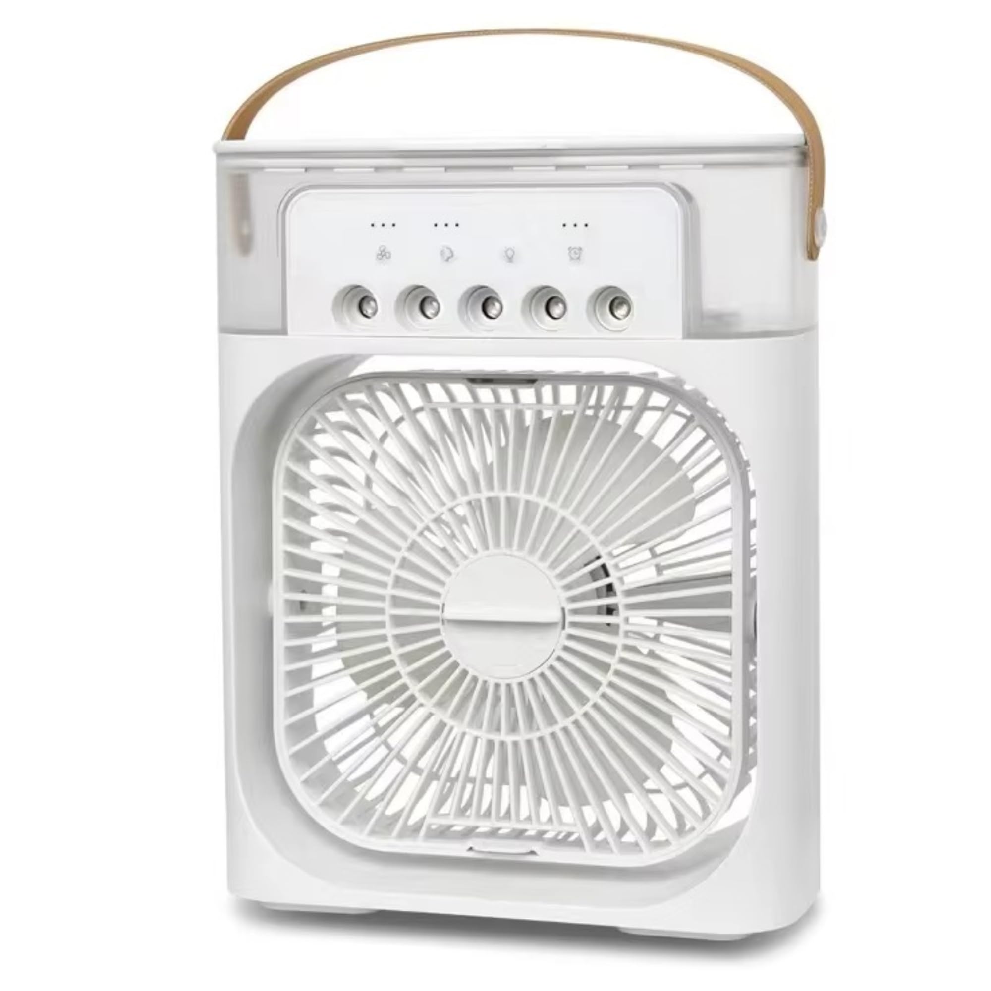 Przenośny klimatyzator 5 w 1 - chłodzenie, nawilżanie, aromaterapia, światło nocne, wentylacja; zbiornik 600 ml, głowica obrotowa 180°, 26 × 21 cm, USB | FRIOZA
