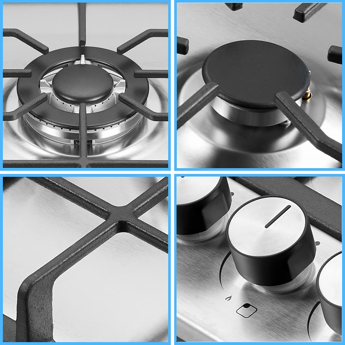 Gas Cooktop, HBHOB 30 Inches 5 Burners Gas Stove Gas Hob Stovetop
