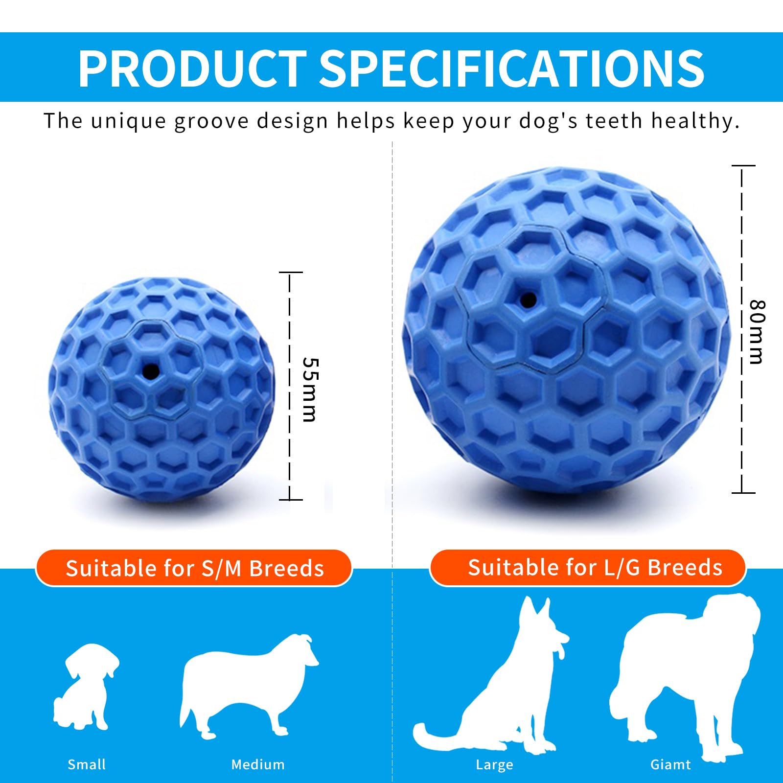 woeita Indestructible Squeaky Dog Ball - Image 2