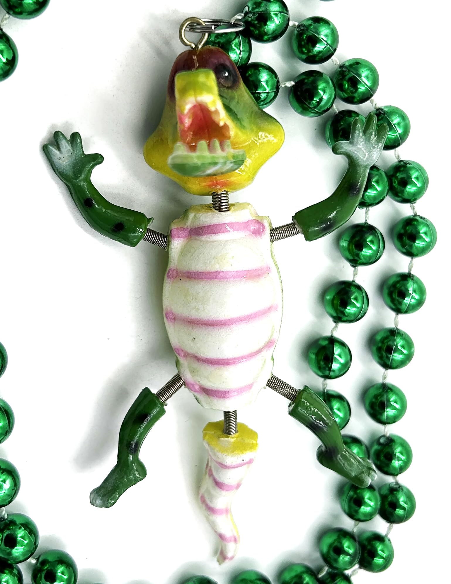 Generic Bobble Head Alligator Bead Necklace New Orleans Mardi Gras Cajun Carnival Favor Festival Gator, 3.5
