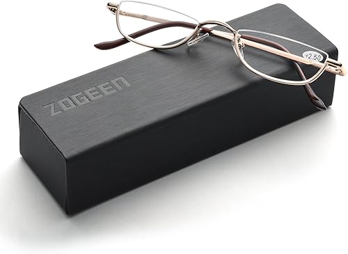 Miniatura 2 de ZUVGEES T0340 - Gafas de lectura de aleación vintage sin montura para hombres y mujeres, con elegante estuche