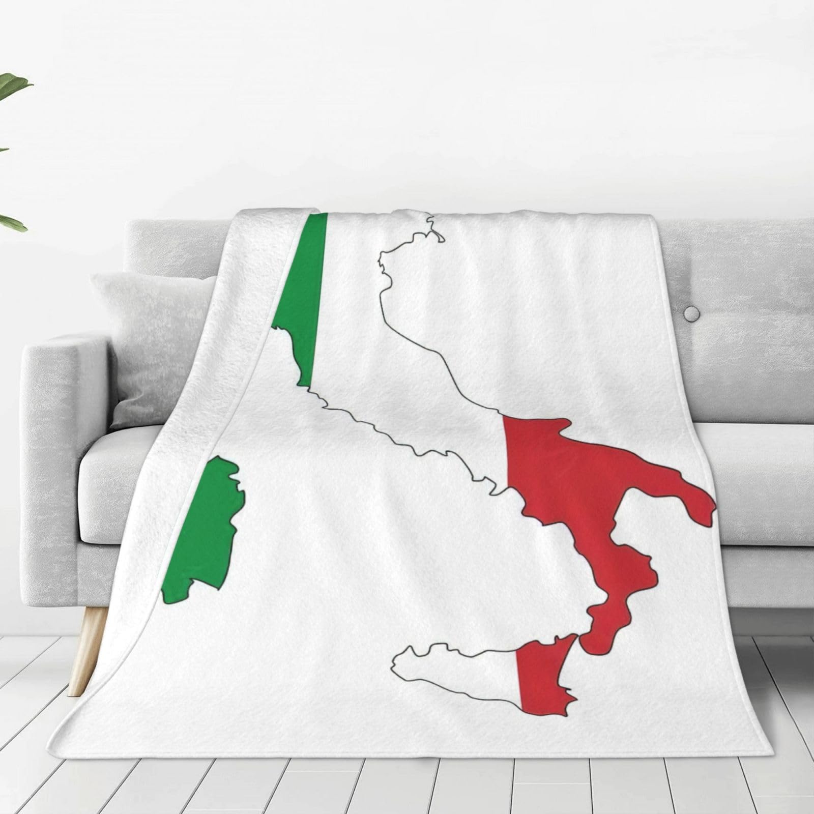 Plaid lit drapeau italien couverture polaire chaude et douce pour canapé