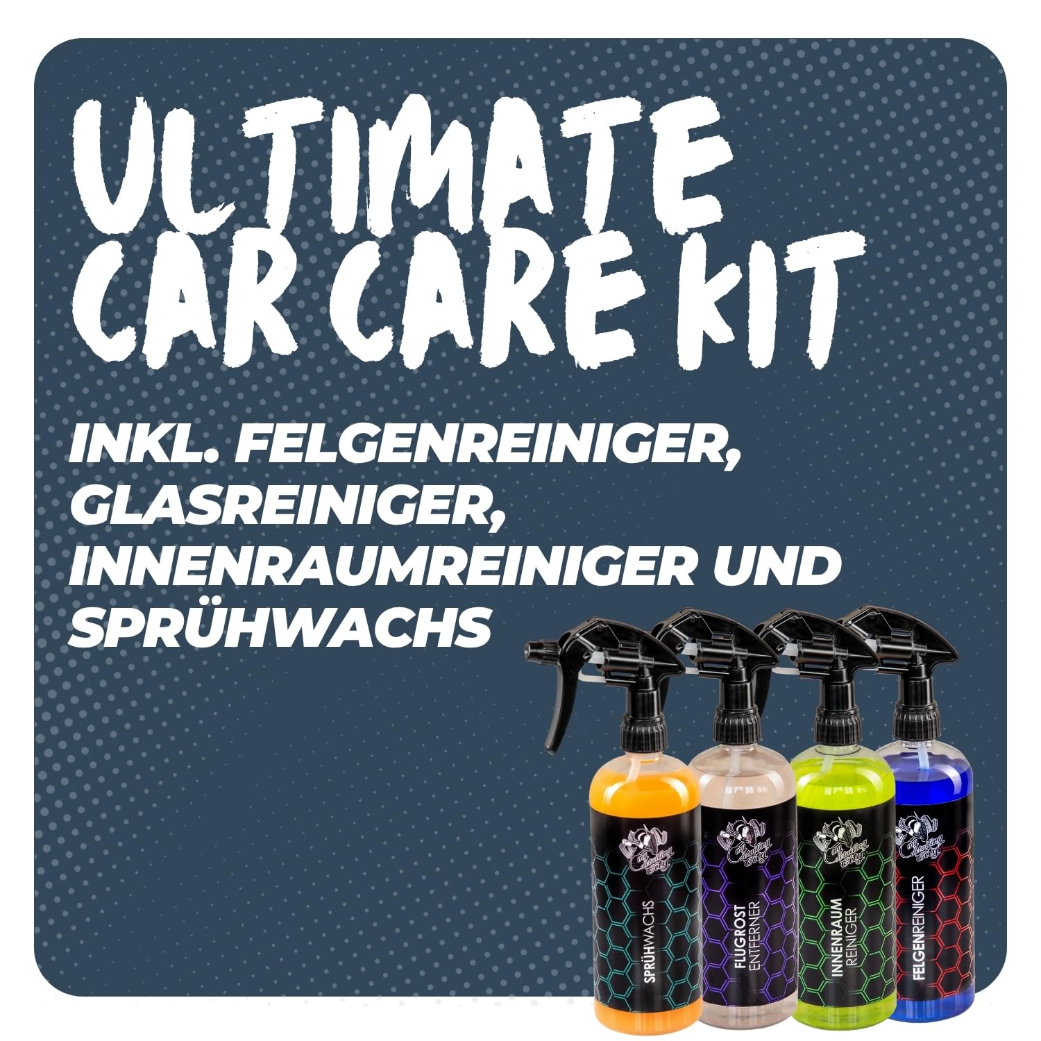 Ultimate Car Care Kit - Komplettes Autopflege Set für Innen & Außen - inkl. Reiniger, Mikrofasertücher & Detailing Tools