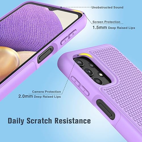 Miniatura 6 de JXVM Funda para Samsung Galaxy A32 5G funda protectora de doble capa resistente para teléfono celular, a prueba de golpes, con textura