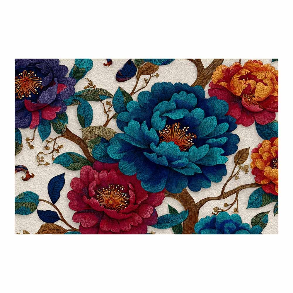 Xeniou Multicolor Flower Canvas Wall Art Colorful Peony Artwork Canvas Wall Art, For Bathroom Living Room Bedroom Office Kitchen(Multicolor)-80X120cm Unframed