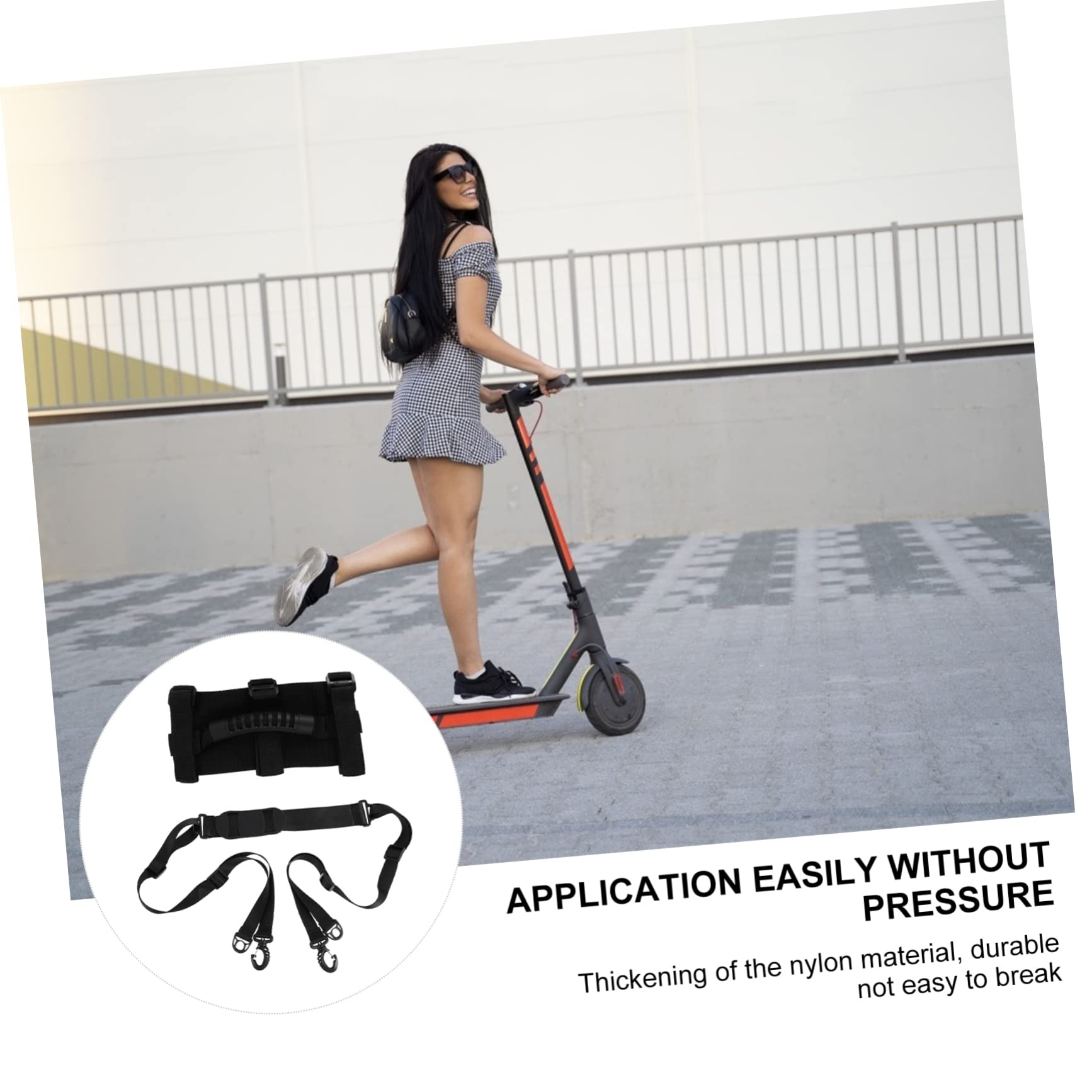 Kisangel 4pièces Sangles De Transport pour Trottinette Électrique De Sangles Réglables avec Poignée Accessoire pour Transport De Trotinettes Vélos Et Plus