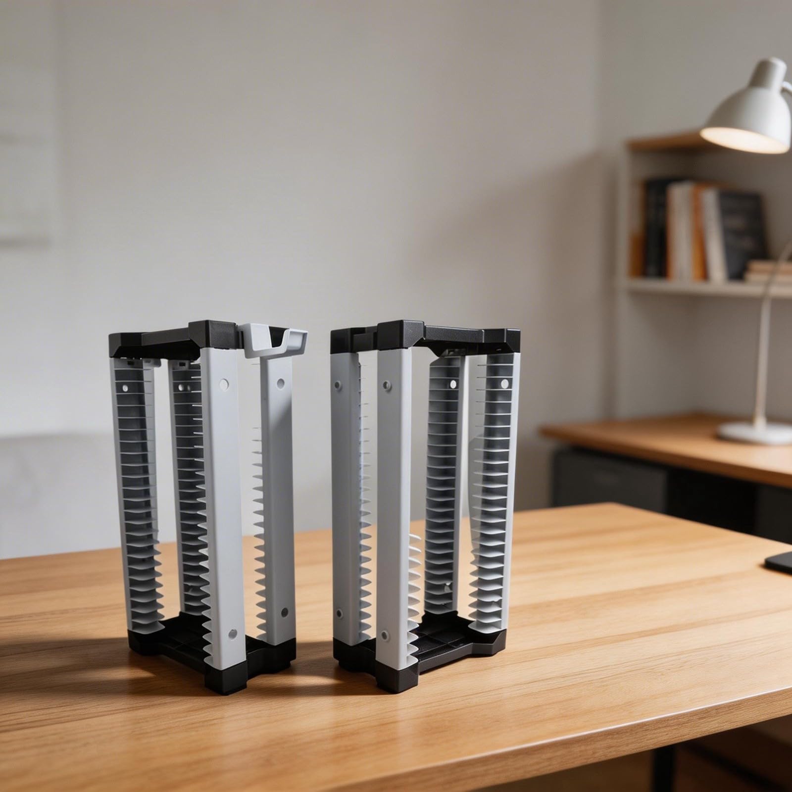 Torre portaoggetti bianca per videogiochi, organizer per console in ABS, per 46 giochi, con supporto per controller, mensola da gioco compatta per camera da letto e soggiorno