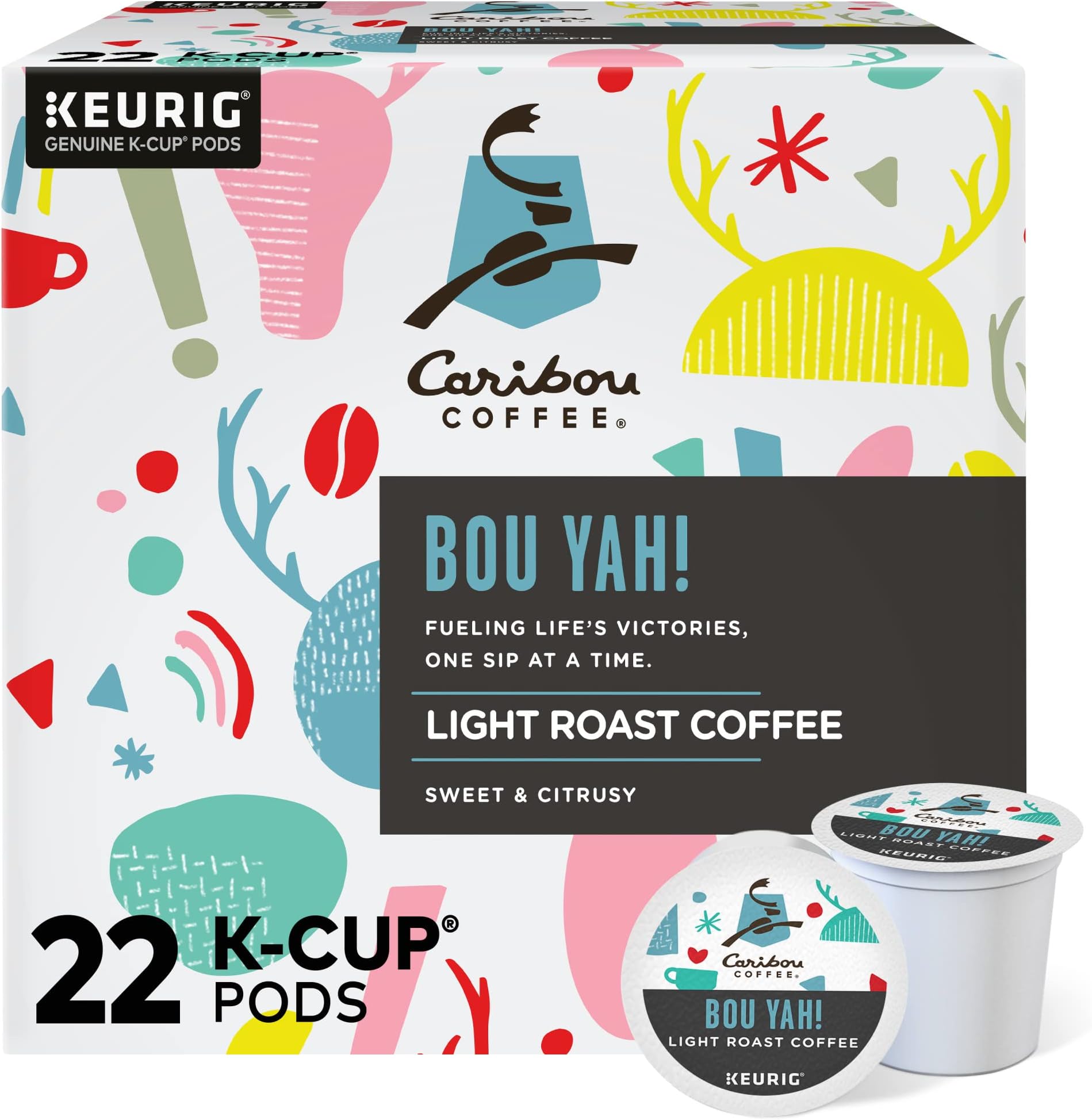 Caribou CoffeeBou-Yah, Keurig Single Serve K-Cup Pods, 22 Count