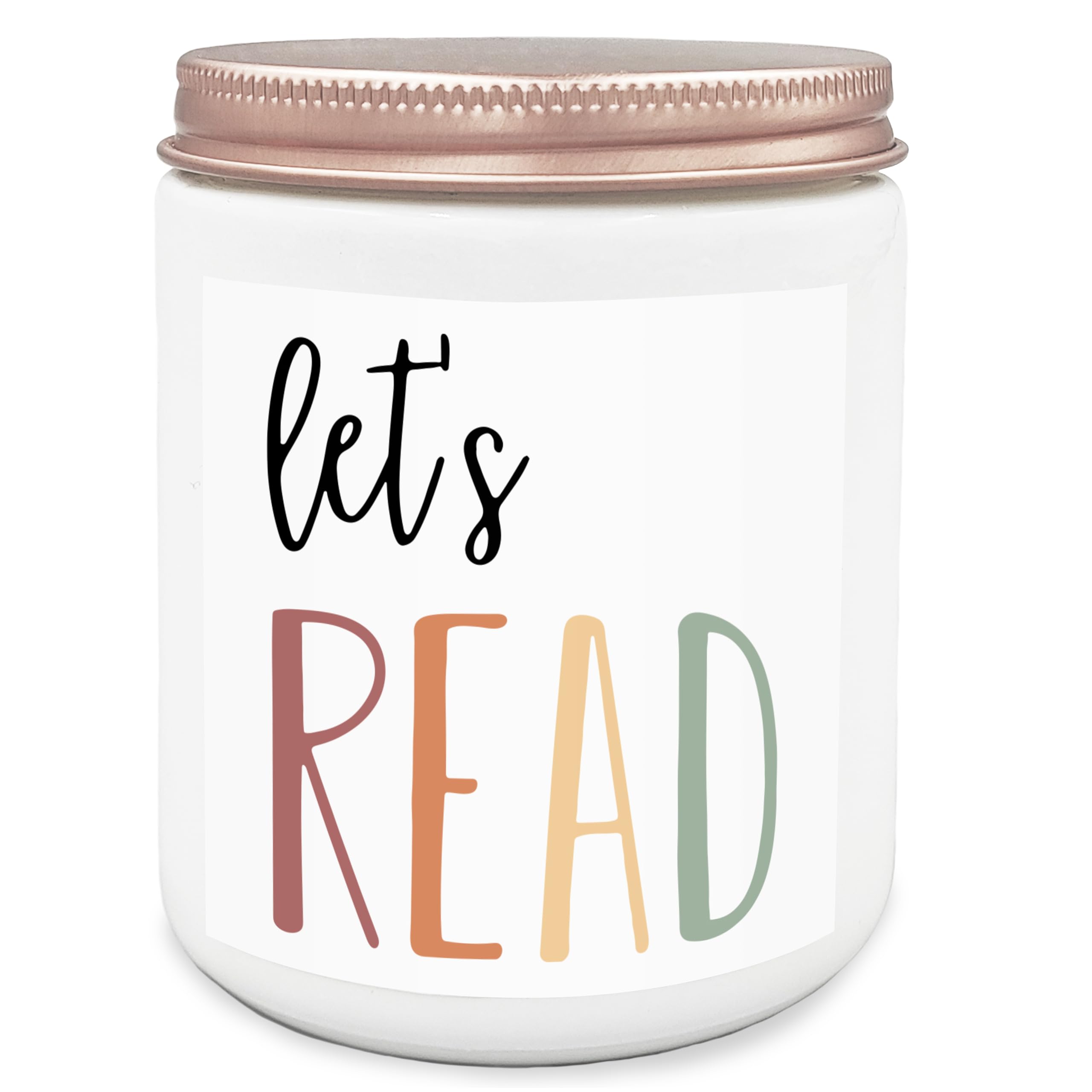 Qvapt Book Jar Candle, Let's Read Lavender Candle.Book Themed Gifts for Kids,Bookish Gifts for Book Lovers, Readers,Book Lovers Gifts Ideas,Reading Gifts,Librarian Gifts,Scented Candles 8oz