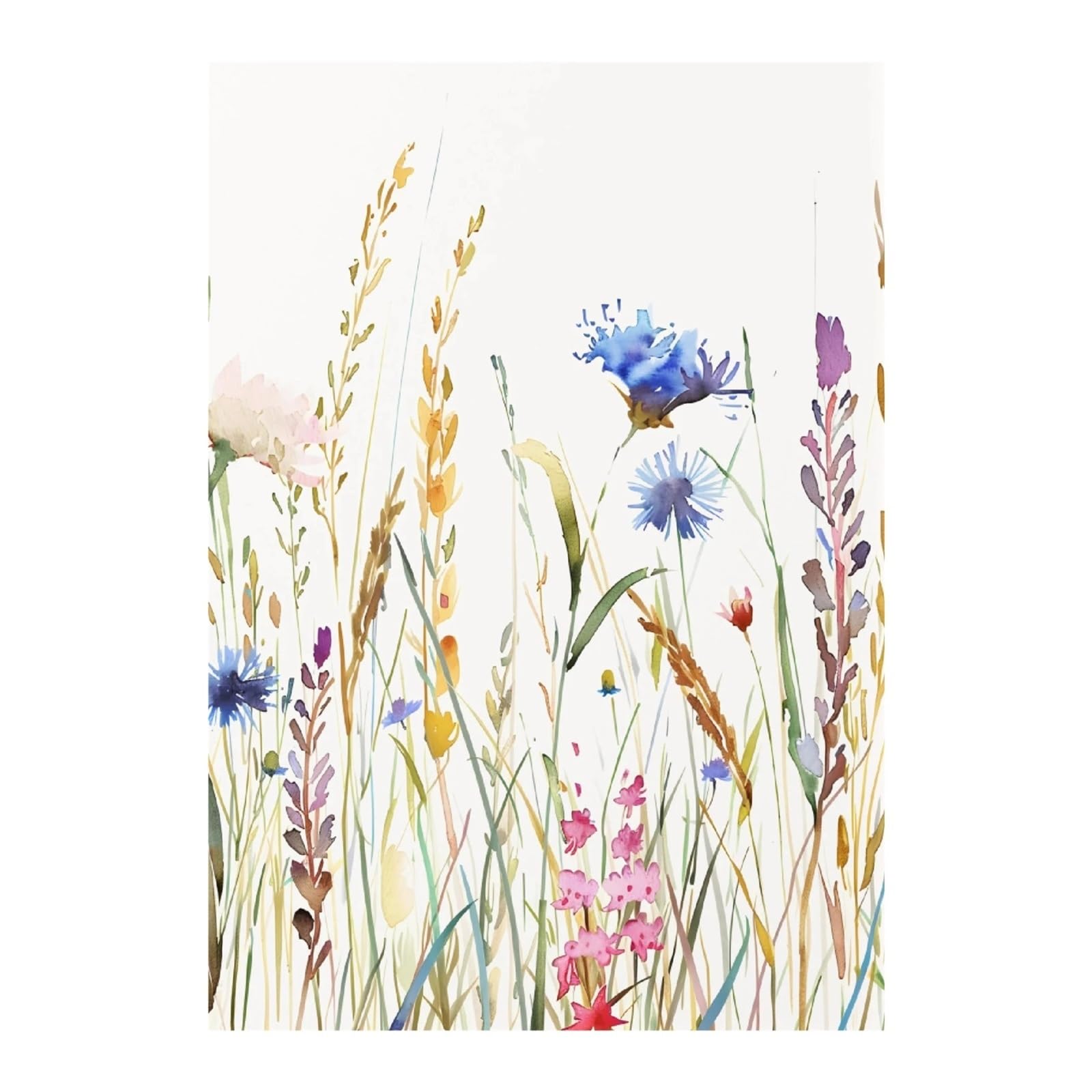 Graiting 1pc Meadow Botanical Wildflower Floral Pink Flowers Poster Canvas Painting Print For Living Room Home Decor(12,50x70cm)