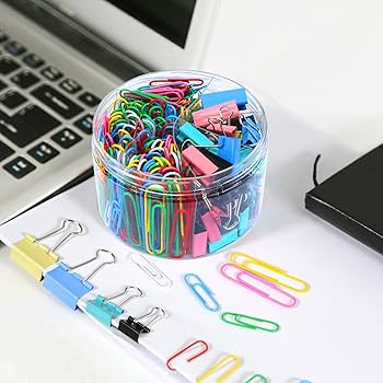 340 PCS Paper Clips And Binder Clips Assorted Sizes, 28mm 33mm 50mm Silver Paperclips&15mm 19mm 25mm Black Foldback Binder Clip Set For Home&School&Office Document Organizing,Supplies Desk Essentials