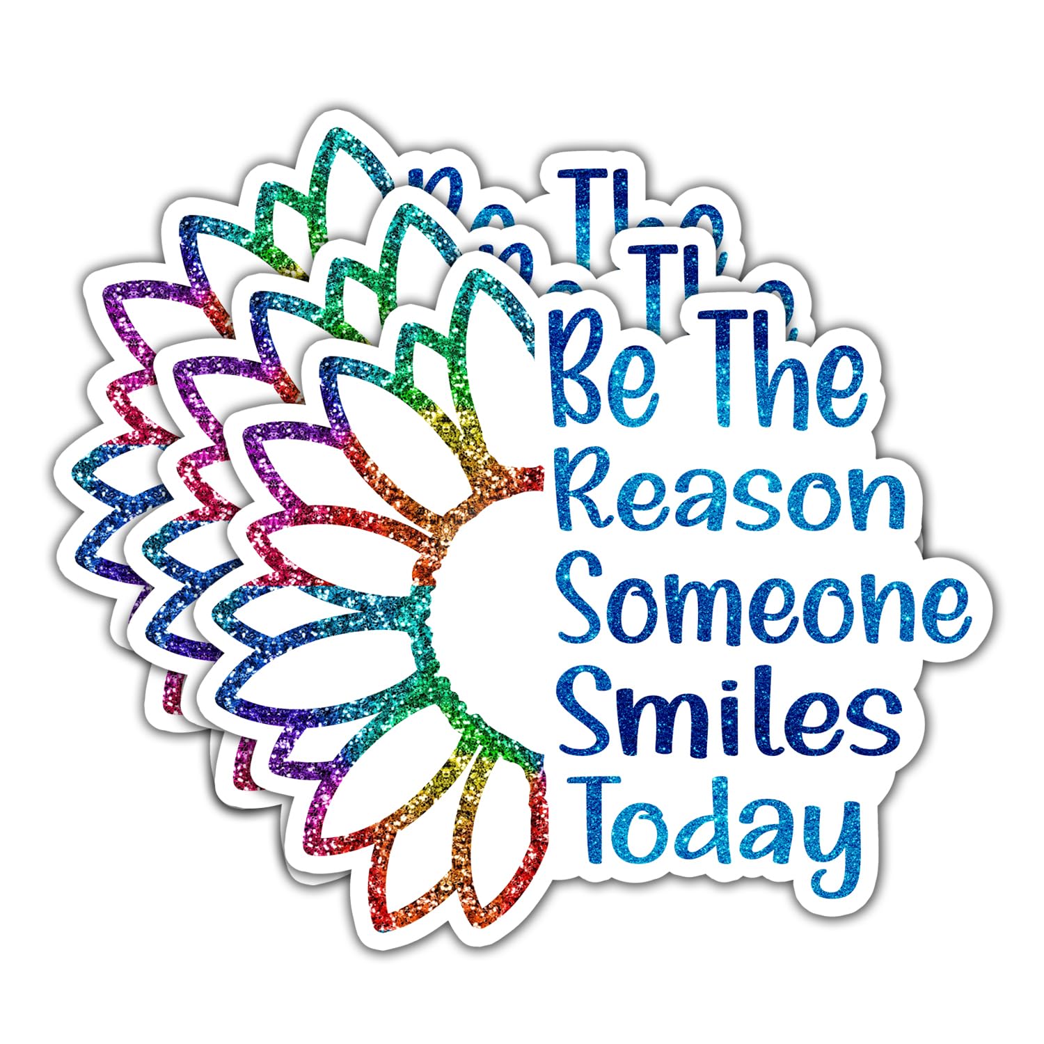 (3Pcs) Be The Reason Someone Smiles Today Stickers Laptop - Waterproof Vinyl for Car, Phone, Water Bottle - Cute Inspirational Positive Quote Decal