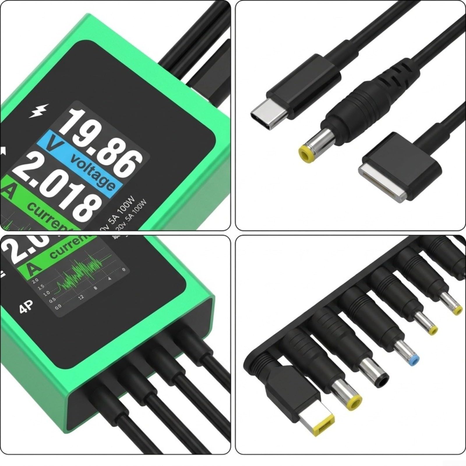 PW08 - Cavo tester di alimentazione per computer portatile con display