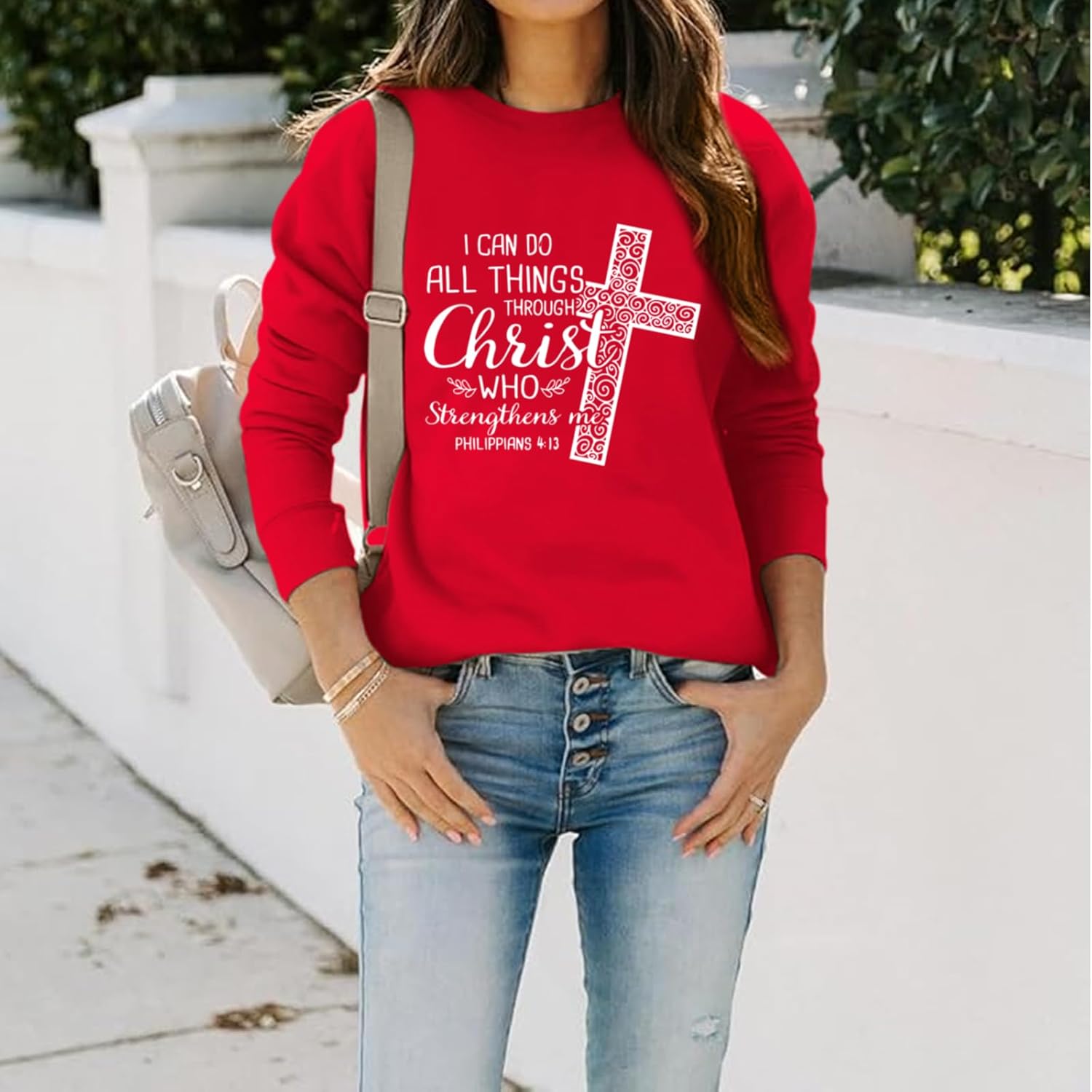 KEEVICI Christian Jesus Sweatshirts For Women Religious Bible Verse Cross Sweatshirt God Hoodie Faith Long Sleeve Shirts - Image 3