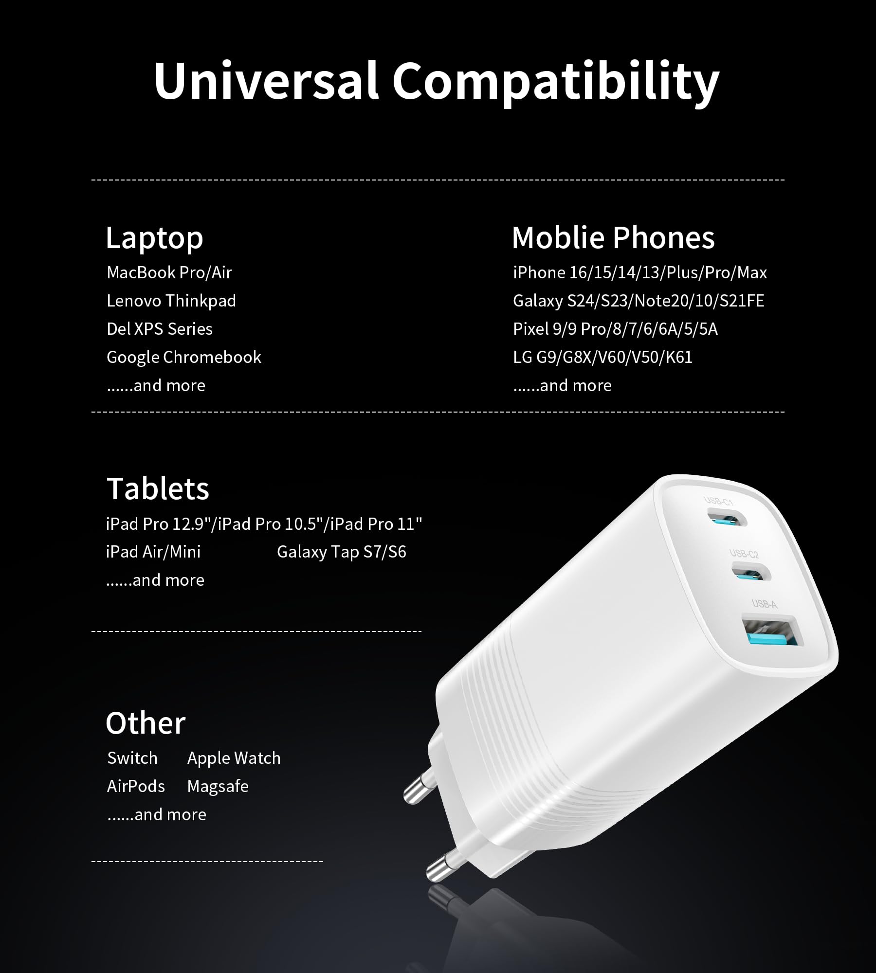 Chargeur Anker Prime 67W GaN - 3 Ports USB-C/USB-A Pliable Compatible MacBook